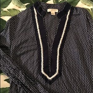 Kenar Navy Cotton Tunic with Nautical Trim